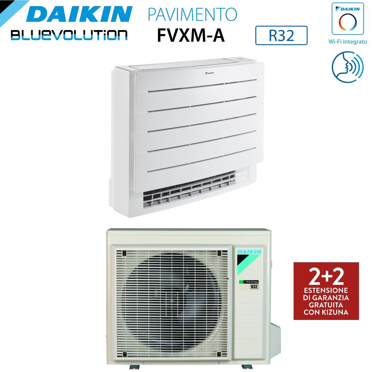 climatizzatore condizionatore daikin bluevolution perfera a pavimento 18000 btu fvxm50a r 32 wi fi integrato telecomando a infrarossi incluso garanzia italiana novita