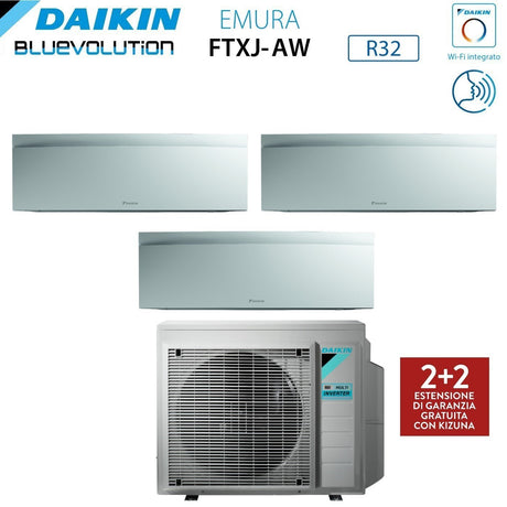 climatizzatore condizionatore daikin bluevolution trial split inverter serie emura white iii 7_7_15 con 3mxm68n r 32 wi fi integrato 7000_7000_15000 colore bianco opaco garanzia italiana