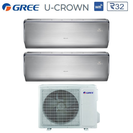climatizzatore condizionatore dual split inverter gree serie muse r 32 9000_9000 btu con gwhd 14 nk6lo 9_9 wi fi optional 7351