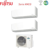 climatizzatore condizionatore fujitsu dual split inverter serie km 9_12 con aoyg14kbta2r 32 wi fi integrato 9000_12000