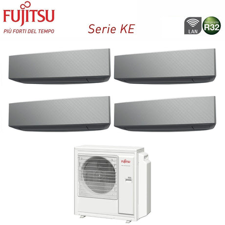 climatizzatore condizionatore fujitsu quadri split inverter serie ke silver 7_9_12_14 con aoyg30kbta4 r 32 wi fi integrato 7000_9000_12000_14000 colore bianco