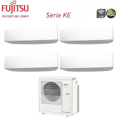 climatizzatore condizionatore fujitsu quadri split inverter serie ke white 9_9_12_12 con aoyg30kbta4 r 32 wi fi integrato 9000_9000_12000_12000 colore bianco