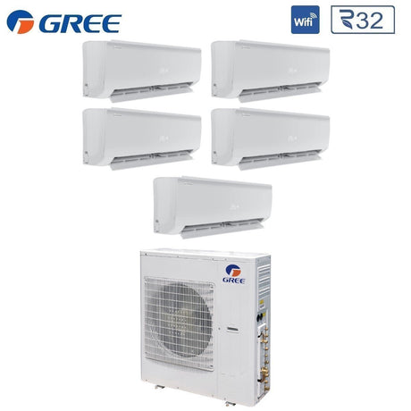 climatizzatore condizionatore gree penta split inverter serie bora plus 9_9_9_9_12 con gwhd 42 nk6lo r 32 wi fi optional 9000_9000_9000_9000_12000