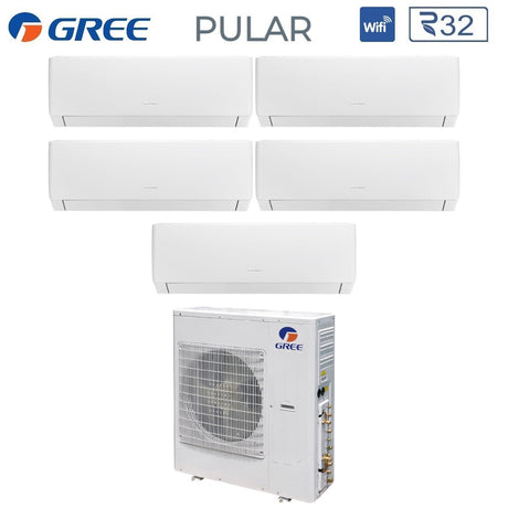 climatizzatore condizionatore gree penta split inverter serie pular 9_9_9_9_12 con gwhd 42 nk6lo r 32 wi fi integrato 9000_9000_9000_9000_12000