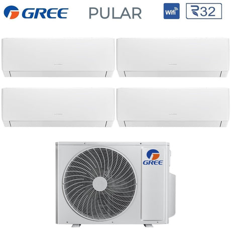 climatizzatore condizionatore gree quadri split inverter serie pular 7_12_12_12 con gwhd 36 nk6oo r 32 wi fi integrato 7000_12000_12000_12000