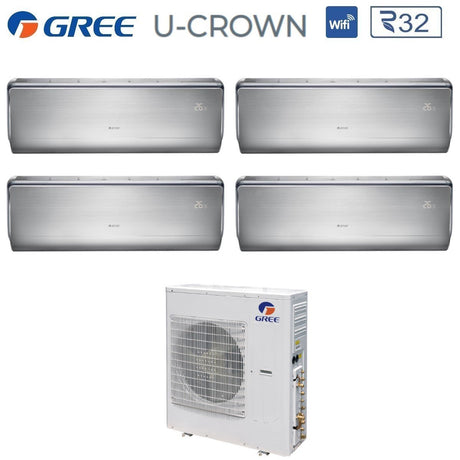 climatizzatore condizionatore gree quadri split inverter serie u crown 9_12_12_18 con gwhd 36 nk6lo r 32 wi fi integrato 9000_12000_12000_18000