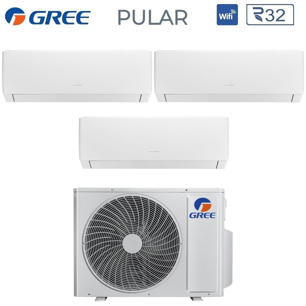 climatizzatore condizionatore gree trial split inverter serie pular 7_9_9 con gwhd 28 nk6oo r 32 wi fi integrato 7000_9000_9000