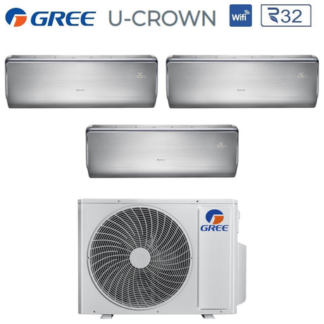 climatizzatore condizionatore gree trial split inverter serie u crown 9_9_18 con gwhd 24 nk6oo r 32 wi fi integrato 9000_9000_18000