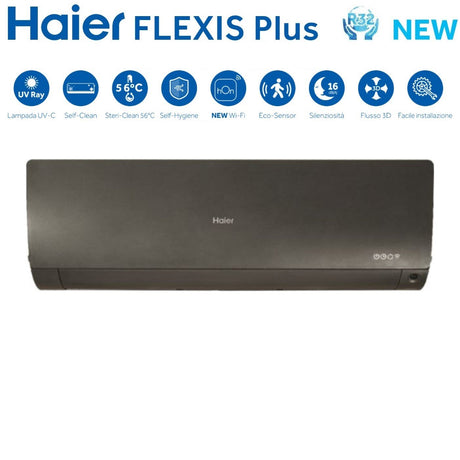 climatizzatore condizionatore haier quadri split inverter serie flexis plus black 7_7_7_15 con 4u85s2sr3fa r 32 wi fi integrato colore nero 7000_7000_7000_15000
