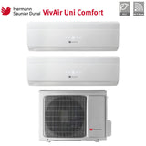 climatizzatore condizionatore hermann saunier duval dual split inverter serie uni comfort 12_18 con sdh19 070mc3no r 32 wi fi optional 12000_18000