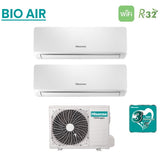 climatizzatore condizionatore hisense dual split inverter serie bio air 9_9 con 2amw52u4rxc r 32 wi fi integrato 9000_9000