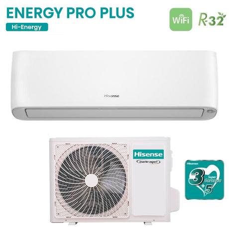climatizzatore condizionatore hisense inverter serie energy pro plus 9000 btu qe25xv2ag + qe25xv01w r 32 wi fi integrato classe a+++ a+++
