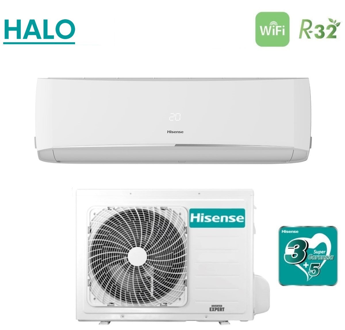 climatizzatore condizionatore hisense inverter serie halo 18000 btu cbxs181ag r 32 wi fi optional a++ a+ 35100