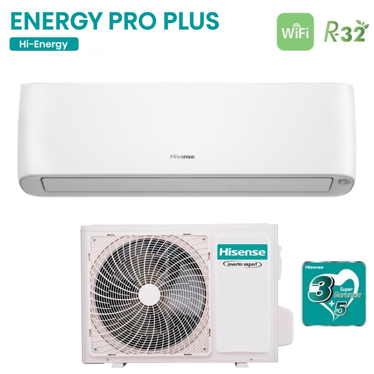 climatizzatore condizionatore hisense inverter serie hi energy 9000 btu qe25xv2ag r 32 wi fi integrato classe a___ a___ novita