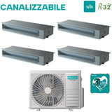 climatizzatore condizionatore hisense quadri split inverter canalizzato canalizzabile 9_9_9_12 con 4amw81u4raa r 32 wi fi optional 9000_9000_9000_12000 con telecomando di serie e cablato incluso