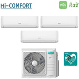climatizzatore condizionatore hisense trial split inverter serie hi comfort 9_9_18 con 4amw105u4raa r 32 wi fi integrato 9000_9000_18000 novita