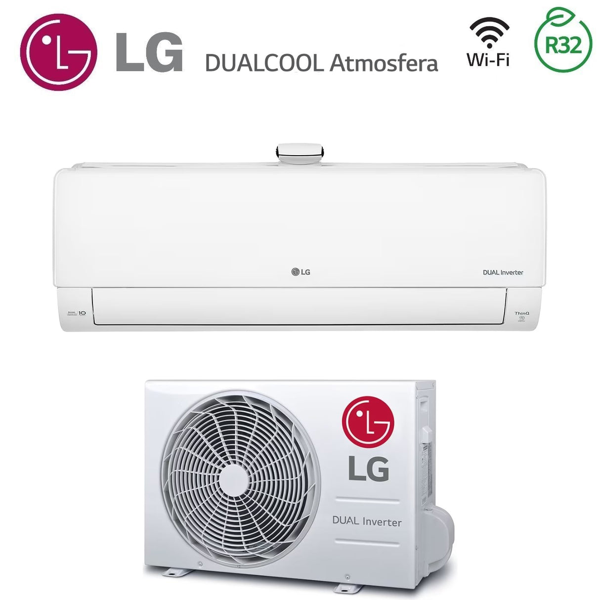 climatizzatore condizionatore lg inverter dualcool atmosfera 9000 btu ap09rk+ap09rt r 32 wi fi integrato a++ a+