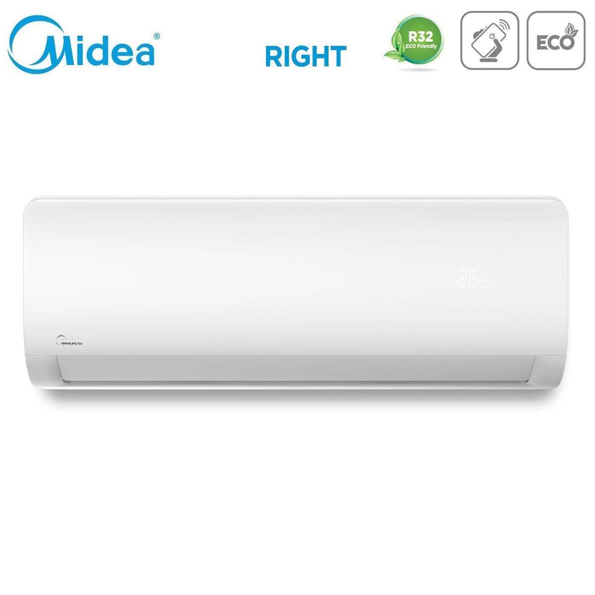climatizzatore condizionatore midea dual split inverter serie right 9_12 con m2od 18hfn8 q r 32 wi fi optional 9000_12000 novita 9135