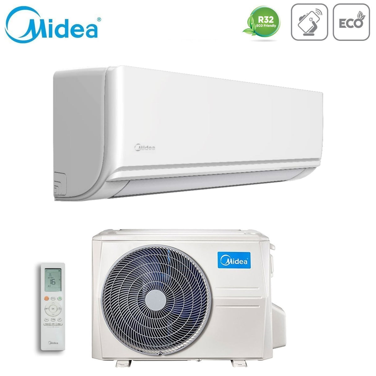 climatizzatore condizionatore midea inverter serie exclusive 24000 btu msagwdu 24hrfn8 r 32 wi fi optional classe a++ a+