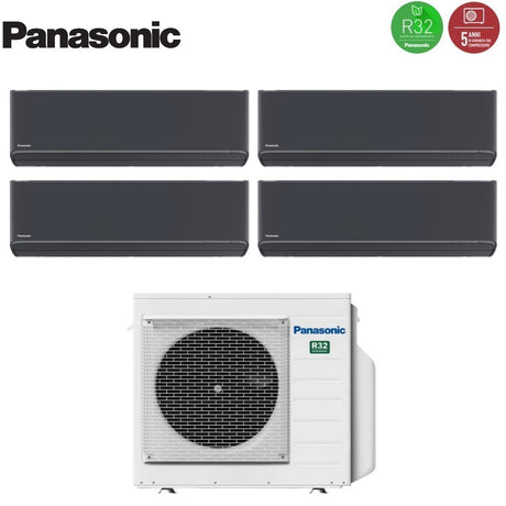 climatizzatore condizionatore panasonic quadri split inverter serie etherea dark 7_7_9_9 con cu 4z68tbe r 32 wi fi integrato colore grigio grafite 7000_7000_9000_9000
