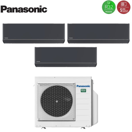 climatizzatore condizionatore panasonic trial split inverter serie etherea dark 9_9_9 con cu 3z68tbe r 32 wi fi integrato colore grigio grafite 9000_9000_9000