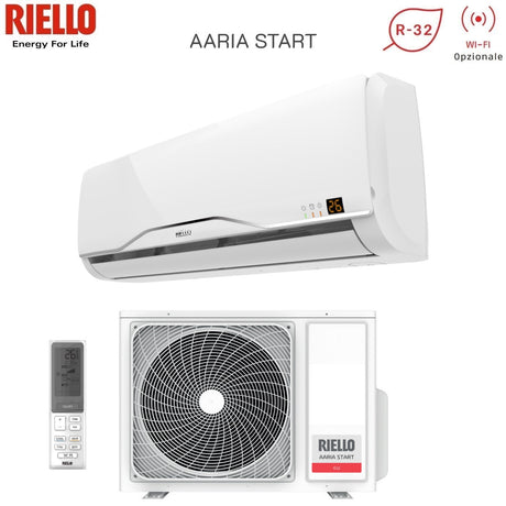 climatizzatore condizionatore riello inverter serie aaria start 9000 btu amw25st r 32 classe a__ wi fi optional new 2018