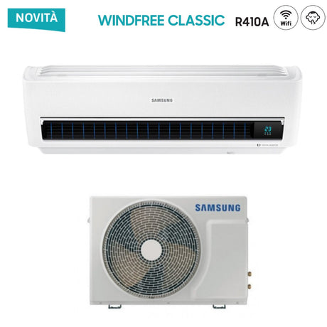 climatizzatore condizionatore samsung inverter serie windfree classic 24000 btu ar24nxpxbw wi fi r410 classe a__ a_ new 2018