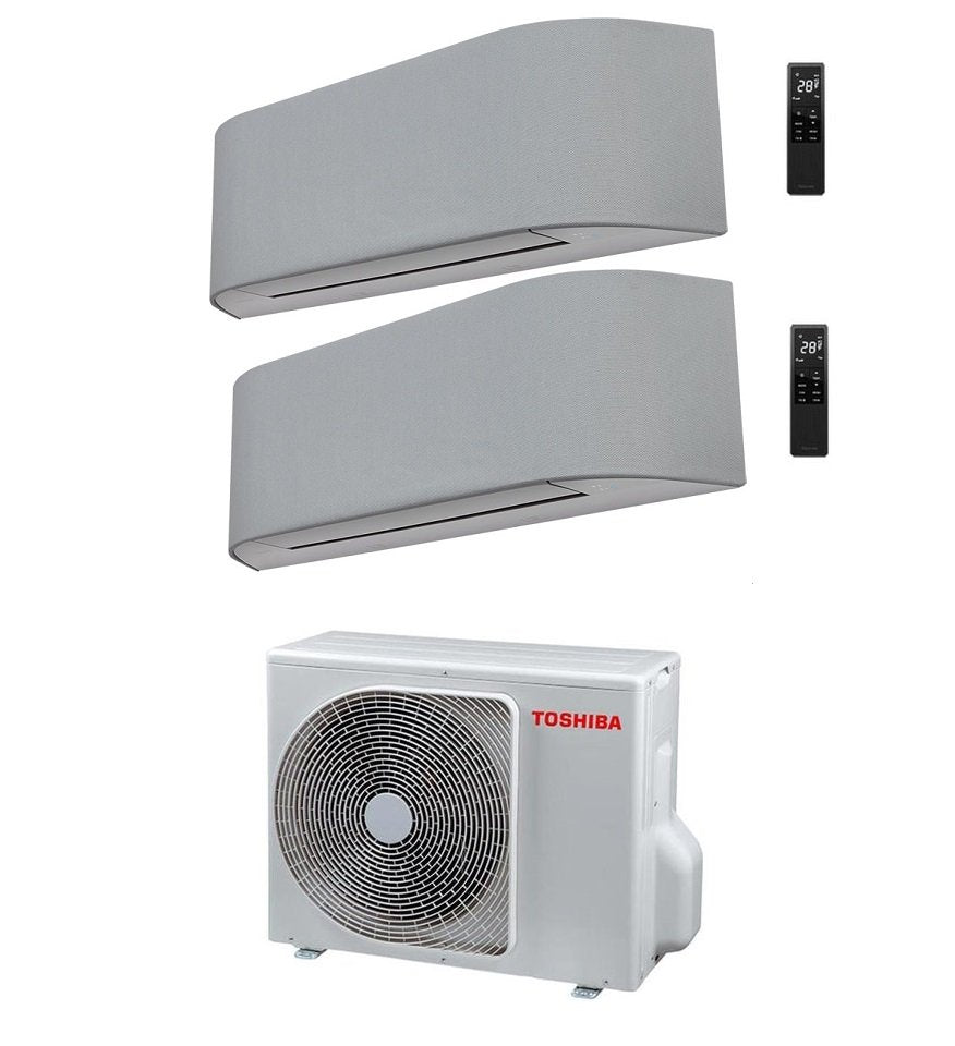 climatizzatore condizionatore toshiba dual split inverter serie haori 10000_13000 9000_12000 con ras 2m14u2avg e wi fi integrato grigio chiaro grigio scuro 10_13 9_12 novita