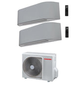 climatizzatore condizionatore toshiba dual split inverter serie haori 10000_13000 9000_12000 con ras 2m14u2avg e wi fi integrato grigio chiaro grigio scuro 10_13 9_12 novita