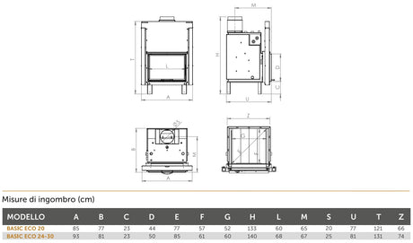 ctm termocamino a legna ctm basic eco s1 20 kw per produzione acs con scambiatore full link e scomparsa verticale