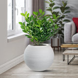 divina garden vaso in resina da esterno interno per piante tondo a sfera di design d 40x33h botticelli bianco ean 8056157808961