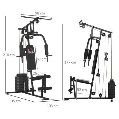 easycomfort area occasioni 2302 easycomfort stazione fitness con pesi da 45kg per allenamento a casa 135x103x210cm nero