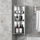 easycomfort easycomfort armadietto angolare bagno in acciaio anta a specchio chiusura magnetica 3 ripiani salvaspazio 60x30x18 4cm ean 8054111840651