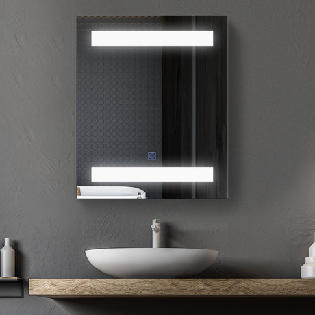 easycomfort easycomfort armadietto pensile da bagno con 1 anta specchio e luci a led 2 ripiani interni mdf bianco 60 x 50 x 15cm ean 8054144138923