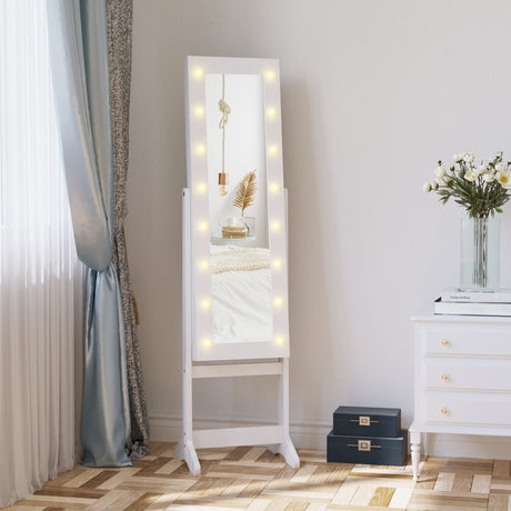 easycomfort easycomfort armadietto portagioie con specchio regolabile e luci led bianco caldo 36x30x136 cm