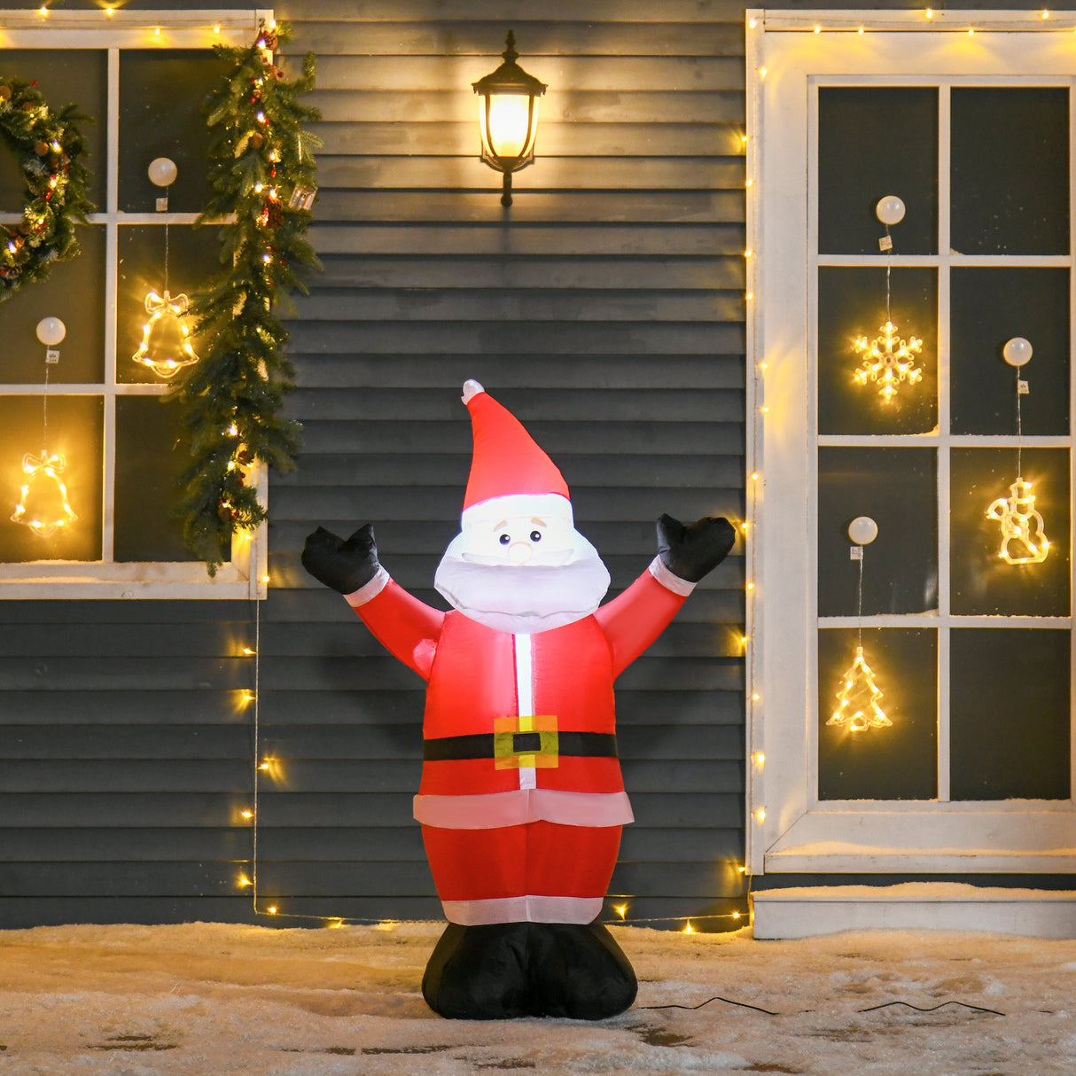 easycomfort easycomfort babbo natale gonfiabile luminoso luci led decorazione natalizia altezza 1 2m