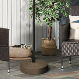 easycomfort easycomfort base per ombrellone con 2 manopole incorporate in hdpe e acciaio 51x36 cm marrone e nero