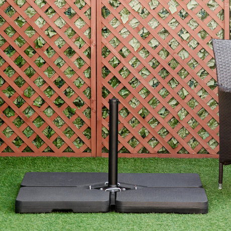easycomfort easycomfort base per ombrellone da 4 pezzi riempibili con acqua o sabbia e ganci di connessione nero