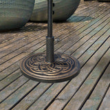 easycomfort easycomfort base per ombrellone rotonda da 12kg in resina con decorazione per pali da 38mm e 48mm 45x33cm bronzo