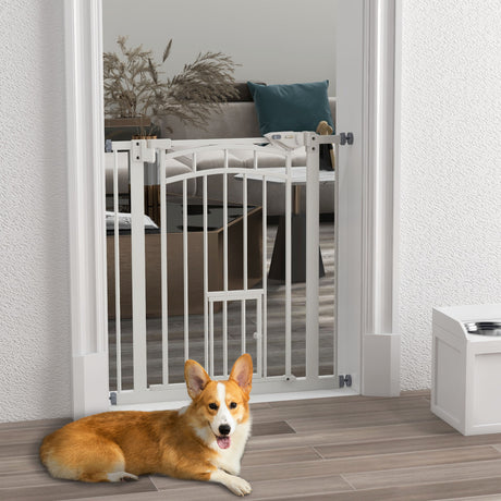 easycomfort easycomfort cancellino per cani taglia piccola e media con chiusura automatica in acciaio e pa 74 80x76 cm bianco