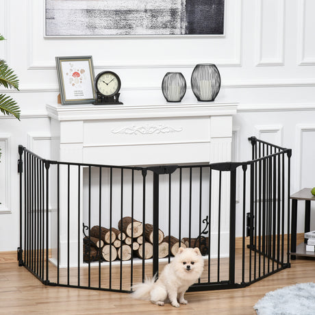 easycomfort easycomfort cancellino per cani taglia piccola e media pieghevole a 5 pannelli in metallo e plastica 300x3x74 5 cm nero