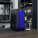 easycomfort easycomfort cantinetta frigorifero per 12 bottiglie con doppio controllo temperatura ripiani regolabili e luci nero