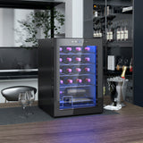 easycomfort easycomfort cantinetta vino refrigerata per 20 bottiglie capacita 53l porta in vetro anti uv e ripiani regolabili nero