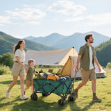easycomfort easycomfort carrello da giardino carico max 70kg con maniglia telescopica in metallo e tessuto oxford 108x55 cm verde
