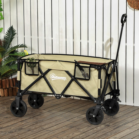 easycomfort easycomfort carrello da giardino pieghevole da 78l in acciaio tessuto oxford e plastica 105x52x70 110 cm color kaki
