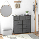 easycomfort easycomfort cassettiera 10 cassetti moderna in tessuto non tessuto acciaio e mdf 100x30x100 cm nera
