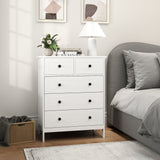 easycomfort easycomfort cassettiera con 5 cassetti in legno salvaspazio e antiribaltamento 74x40x91cm bianco