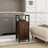 easycomfort easycomfort comodino industriale con 2 ripiani e scaffale interno regolabile in legno e acciaio 34x30x80 cm marrone