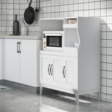 easycomfort easycomfort credenza cucina salvaspazio con 2 armadietti e 2 ripiani estraibili in legno 84x39x109 cm bianco