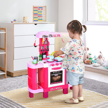 easycomfort easycomfort cucina giocattolo per bambini con 38 accessori inclusi con luci e suoni realistici 78x29x87 cm rosa